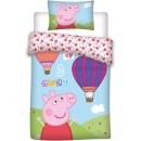 Peppa malac Hot-air Balloon gyerek, ovis ágyneműhuzat 100×135cm, 40×60 cm