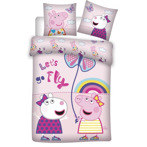 Peppa Pig Let's Fly Kids Bedding Set 100×140 cm, 40×45 cm