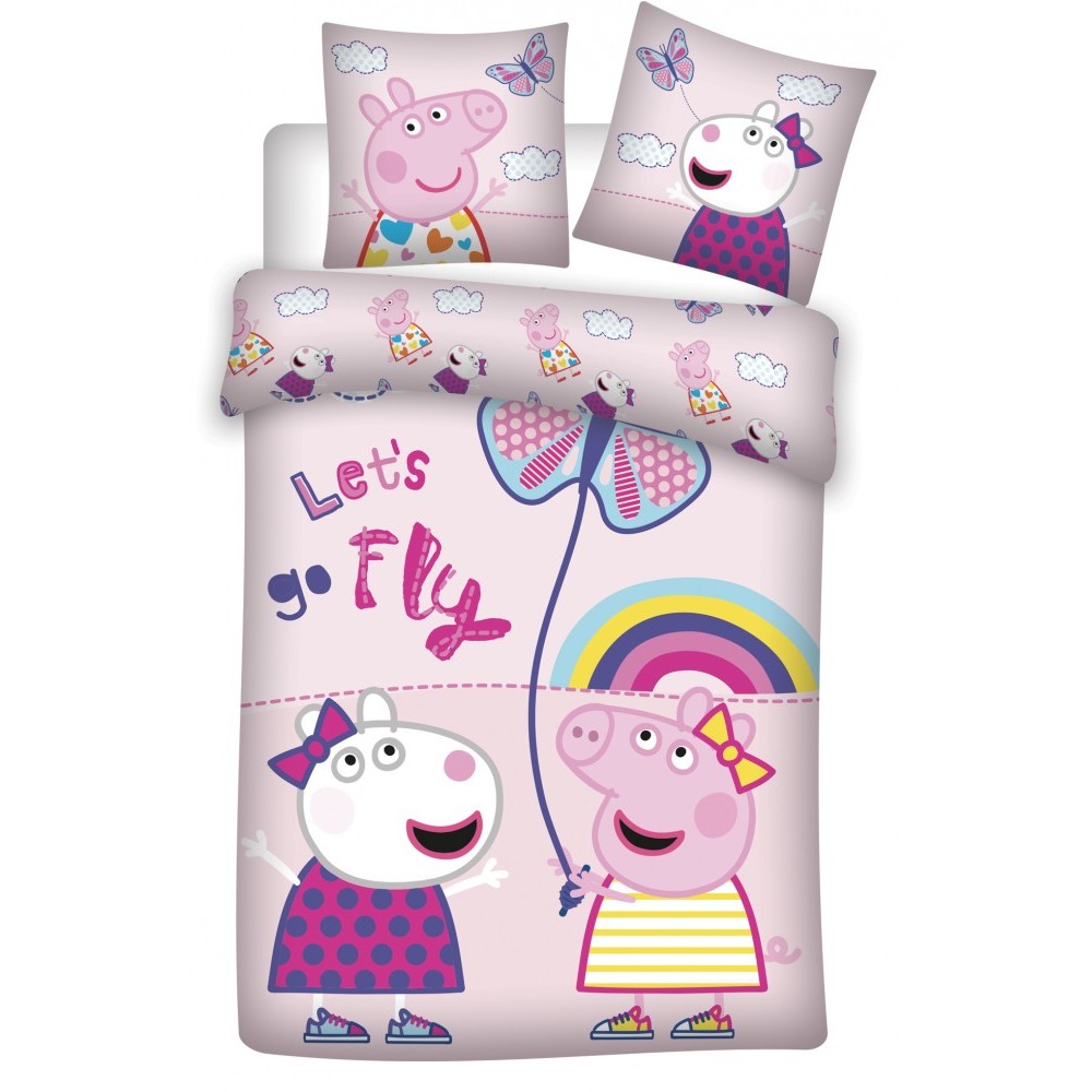 Peppa Pig Let's Fly Kids Bedding Set 100×140 cm, 40×45 cm