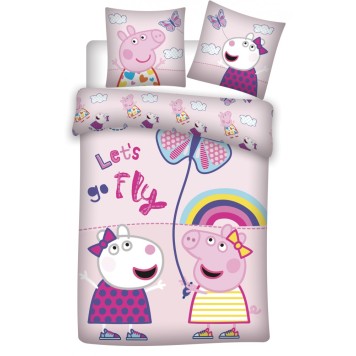 Peppa Pig Let's Fly Kids Bedding Set 100×140 cm, 40×45 cm