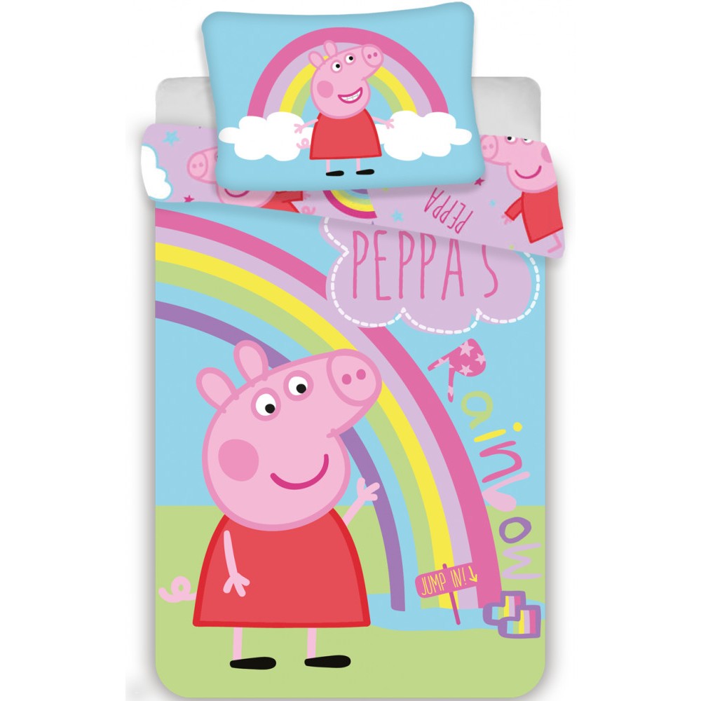 Peppa Pig Rainbow Children's bedding set 100×135cm, 40×60 cm