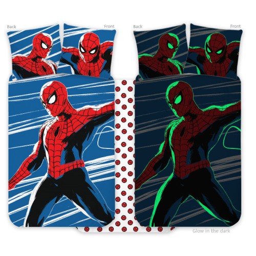 Spiderman glow-in-the-dark children's nursery bedding set 100x135cm, 40x60cm