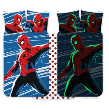 Spiderman glow-in-the-dark children's nursery bedding set 100x135cm, 40x60cm