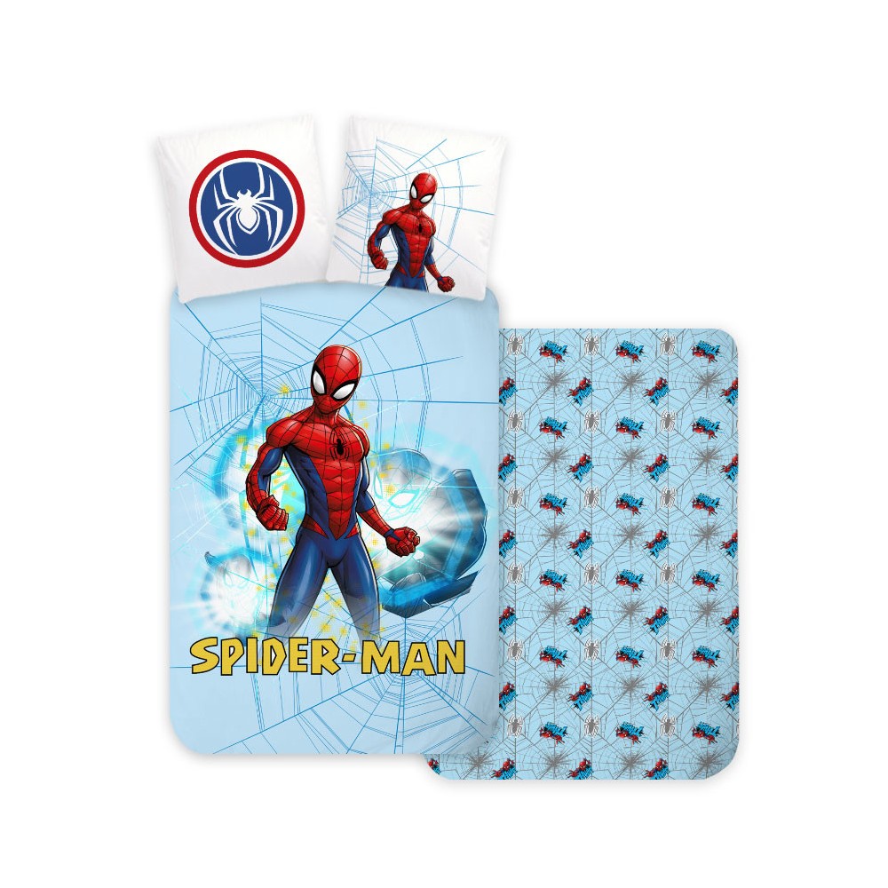 Spiderman Light Blue children's bedding set 100×135 cm, 40×60 cm