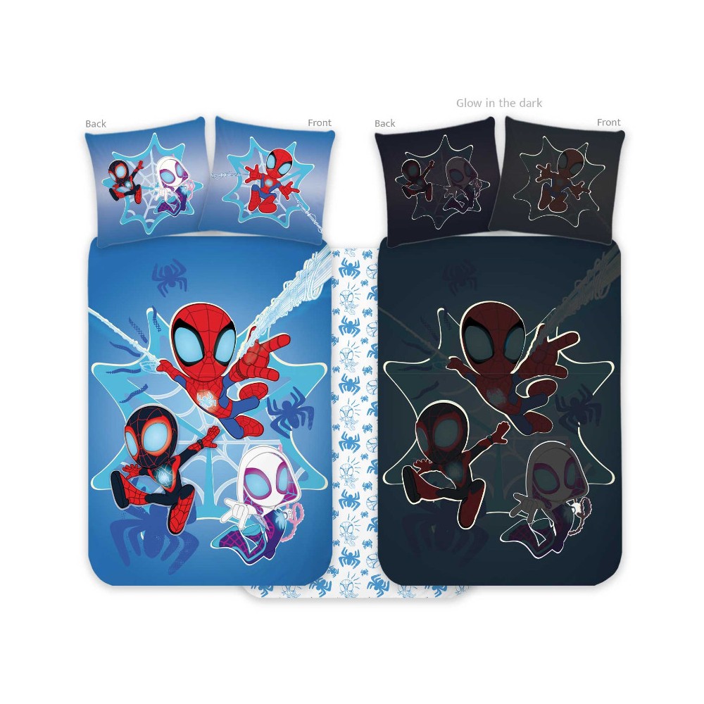Spiderman Spidey glow-in-the-dark kid, nursery bedding set 100x135cm, 40x60cm