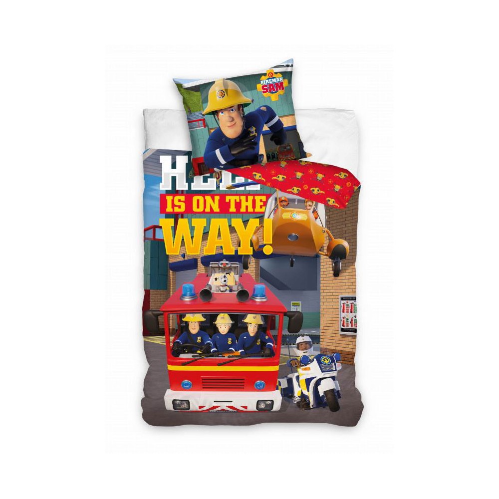 Fireman Sam on the Way children's bedding cover 100x135 cm, 40x60 cm