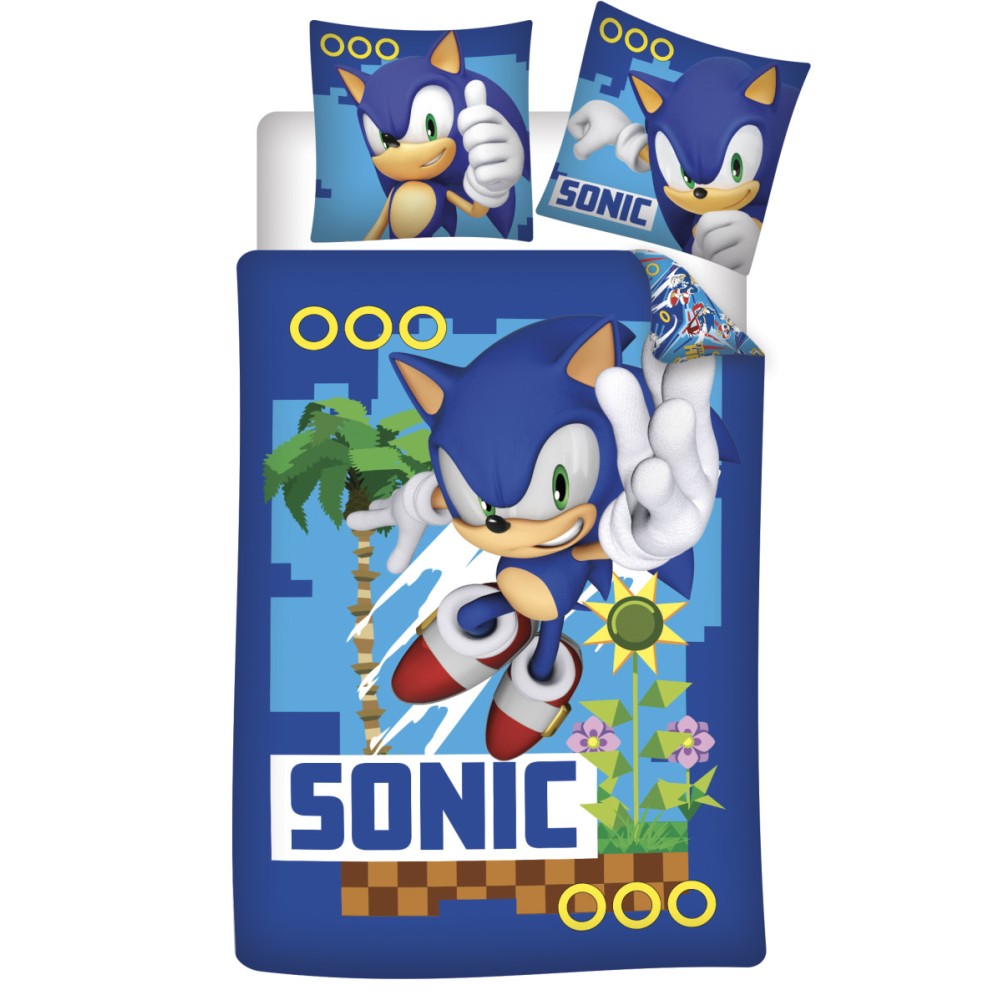Sonic the Hedgehog Turbo Children's bedding 100×135 cm, 40×60 cm