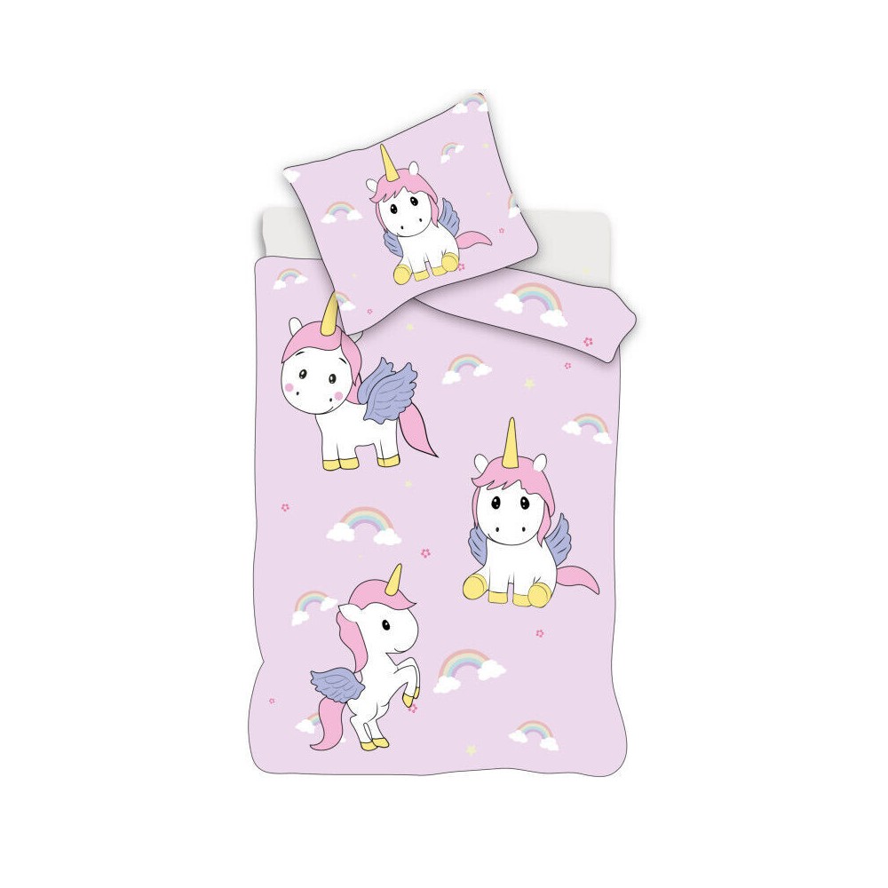 Unicorn Rainbow kids bedding set 100×140cm, 40×45cm