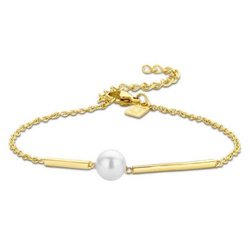 Victoria Gold-Colored White Pearl Bracelet