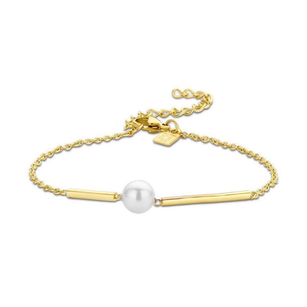 Victoria Gold-Colored White Pearl Bracelet