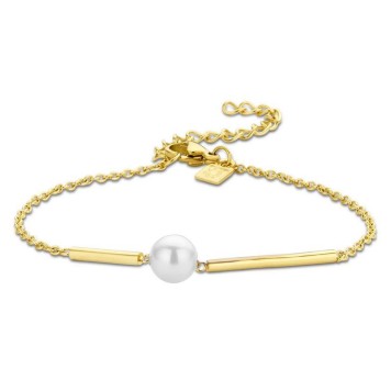 Victoria Gold-Colored White Pearl Bracelet