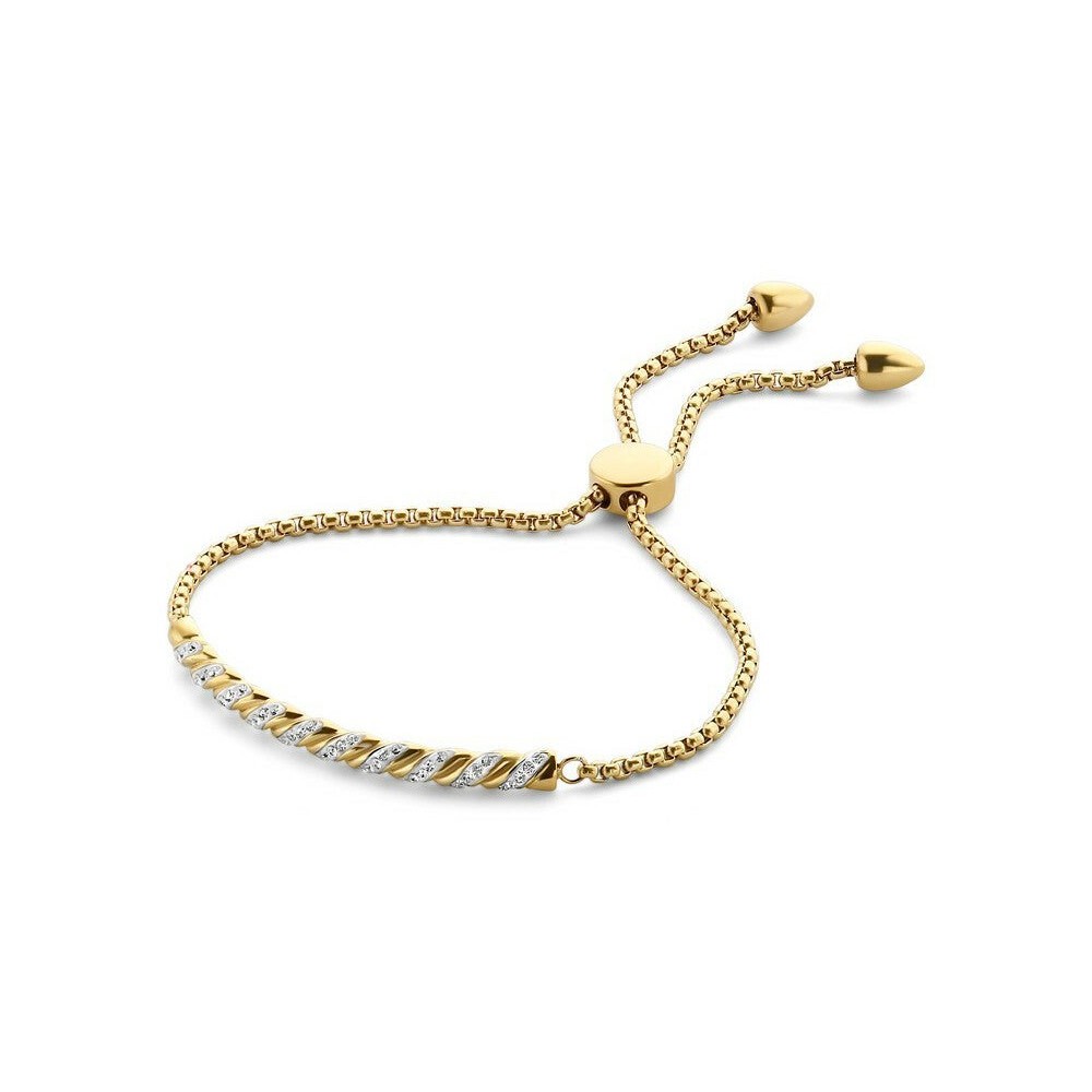 Victoria Gold-colored bracelet with white stones