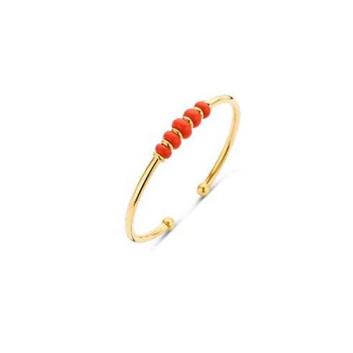 Victoria Gold-colored bracelet with red beads