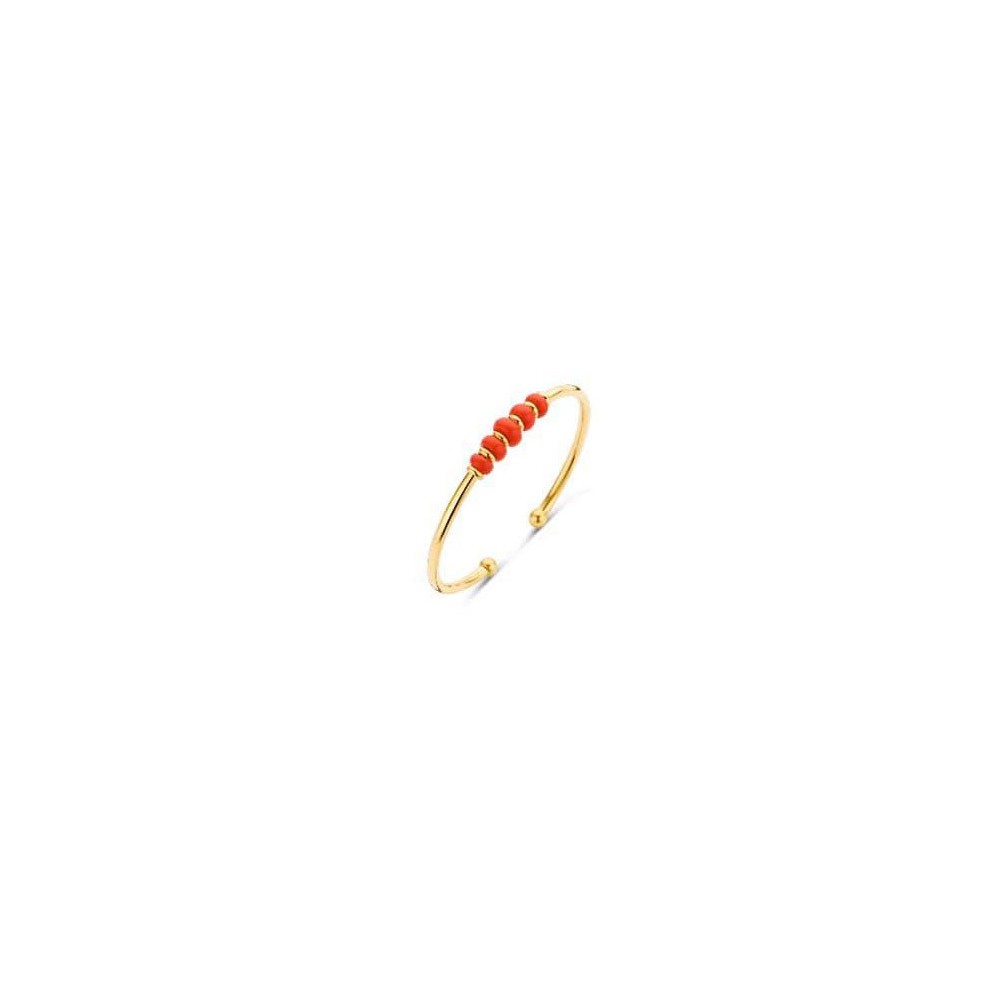 Victoria Gold-colored bracelet with red beads