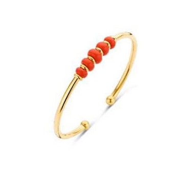 Victoria Gold-colored bracelet with red beads