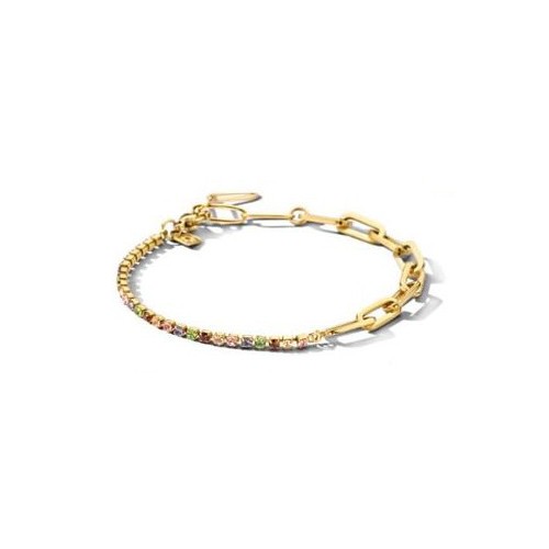 Victoria Gold Colored Multi-colored Stone Bracelet