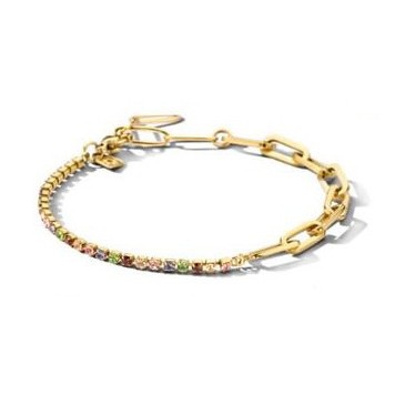 Victoria Gold Colored Multi-colored Stone Bracelet