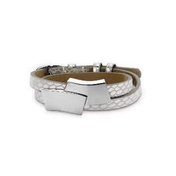 Victoria Silver-colored Leather Bracelet