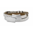 Victoria Silver-colored Leather Bracelet