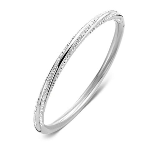 Victoria Silver-colored screw bracelet with white stones