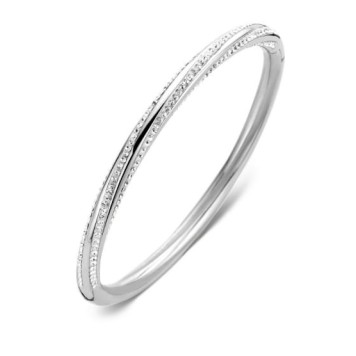 Victoria Silver-colored screw bracelet with white stones