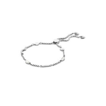 Victoria Silver colored white stone crescent bracelet