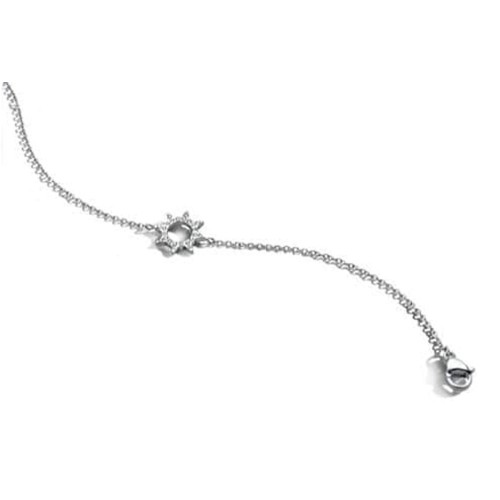 Victoria Silver colored white stone sun bracelet