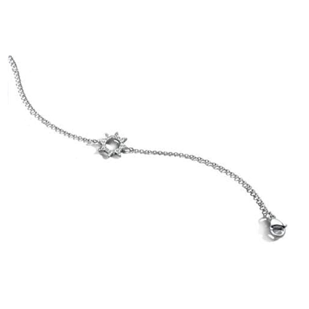 Victoria Silver colored white stone sun bracelet
