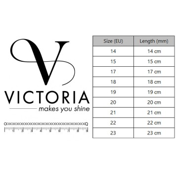 Victoria Silver Colored Black Leather Bracelet