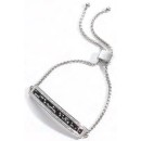 Victoria Silver Color Black and White Stone Bracelet