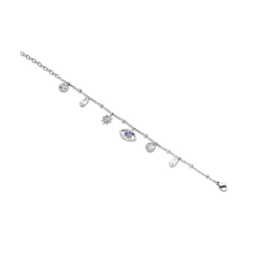 Victoria Silver-colored stone eye bracelet