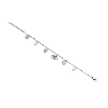 Victoria Silver-colored stone eye bracelet