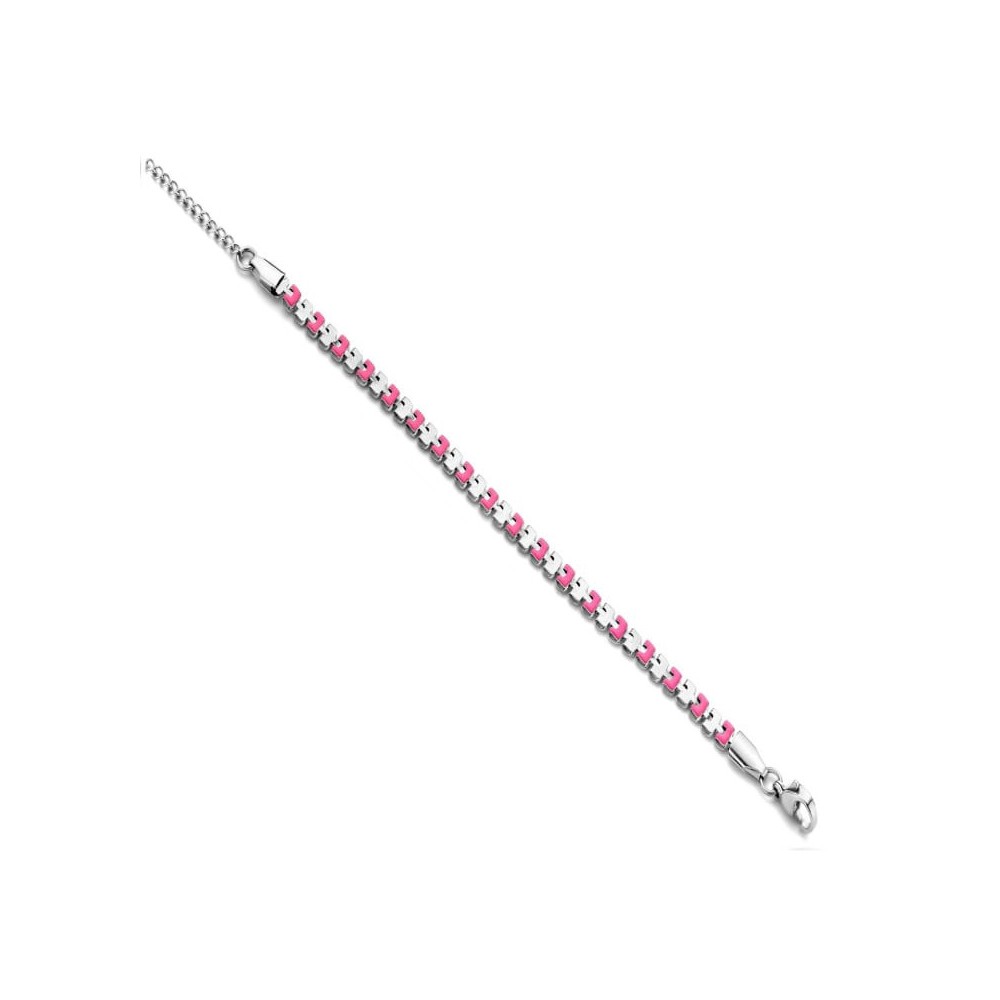 Victoria Silver-colored bracelet with pink pattern