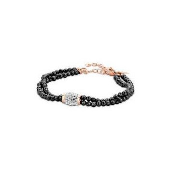 Victoria White Stone Black Beaded Bracelet