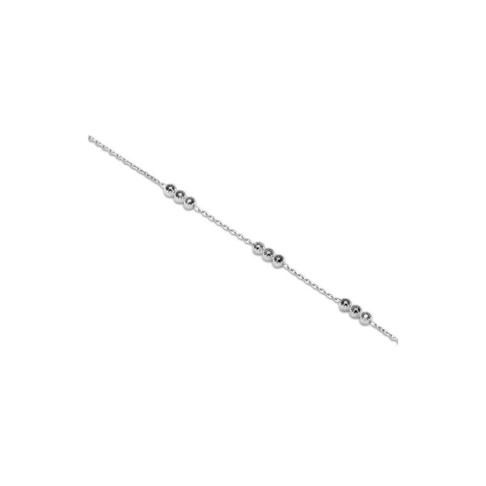 Victoria Silver-colored bracelet with black stones