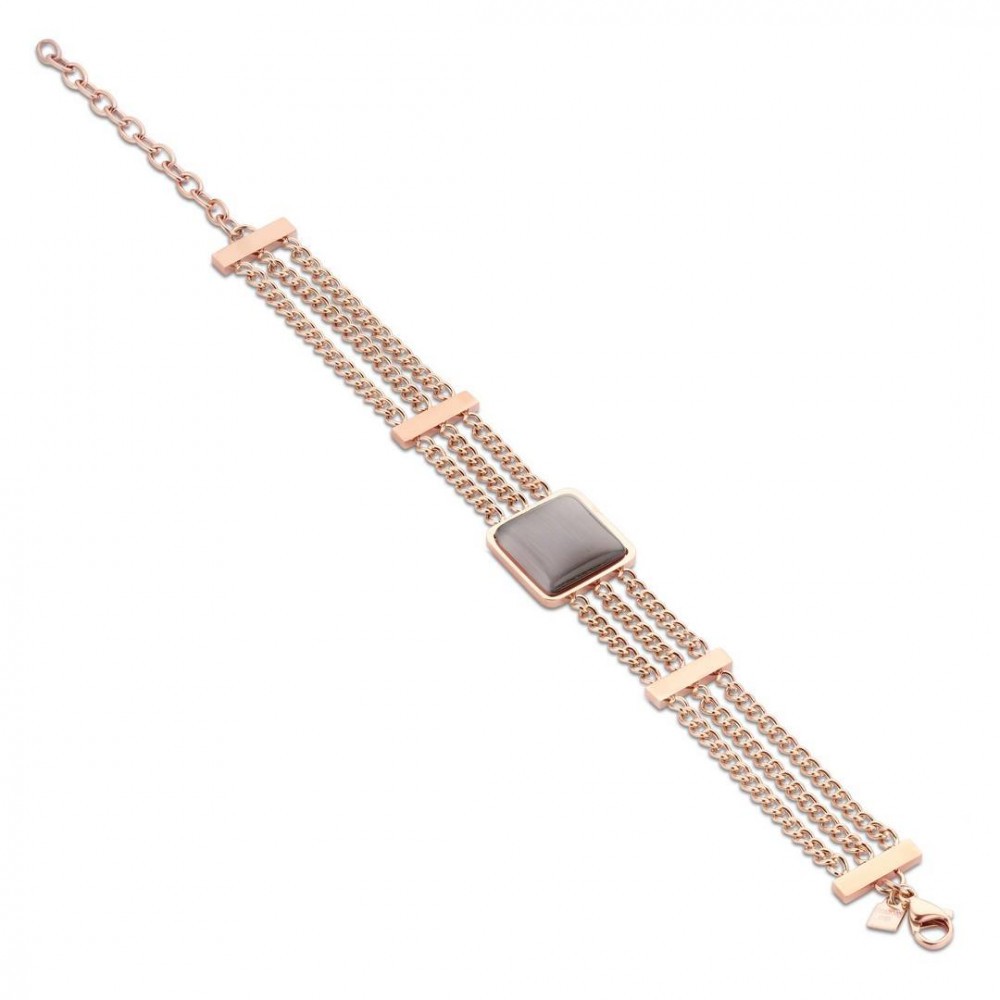 Victoria Rose gold colored brown stone bracelet