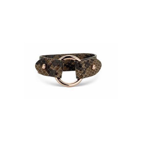 Victoria Rose gold colored brown patterned leather bracelet