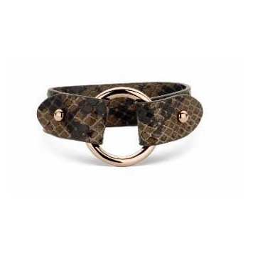 Victoria Rose gold colored brown patterned leather bracelet