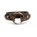 Victoria Rose gold colored brown patterned leather bracelet