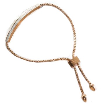 Victoria Rose gold colored bracelet with white stones