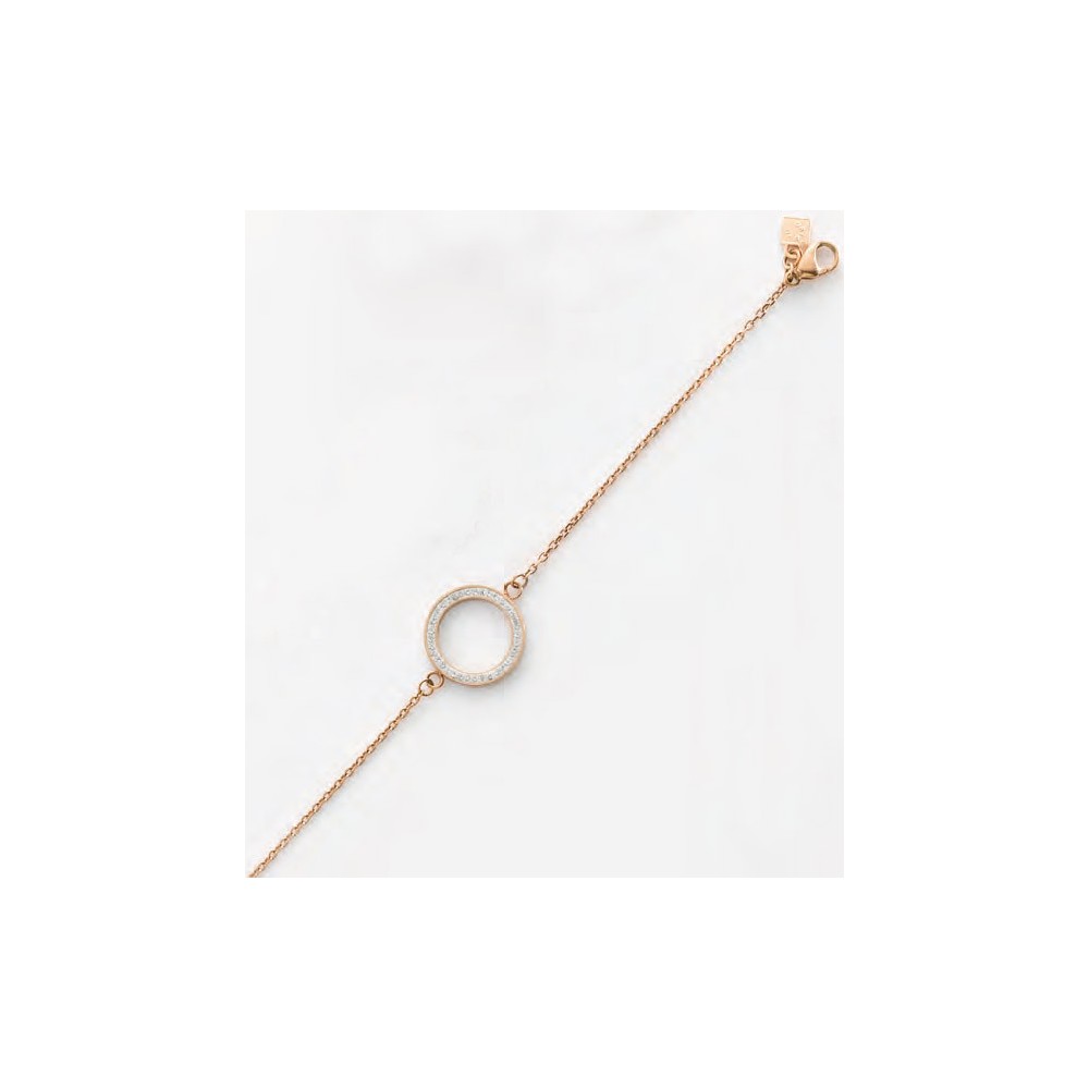 Victoria Rose gold-colored bracelet with white stones