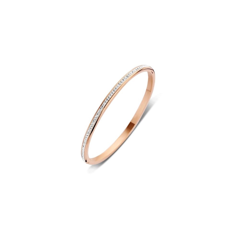 Victoria Rose gold colored bracelet with white stones