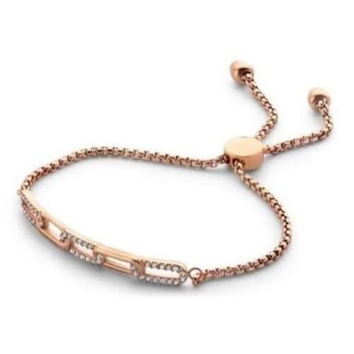 Victoria Rose gold colored bracelet with white stones
