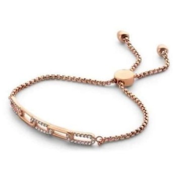 Victoria Rose gold colored bracelet with white stones