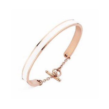 Victoria Rose gold-colored bracelet with white patterns