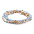 Victoria Rose gold colored blue beaded bracelet