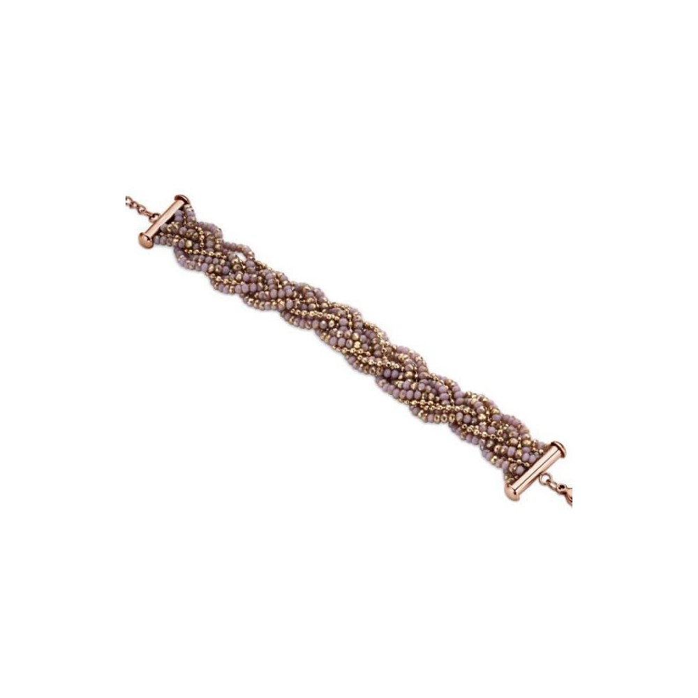 Victoria Pink beaded rose gold bracelet