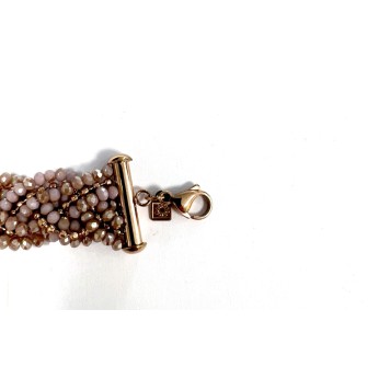 Victoria Pink beaded rose gold bracelet