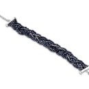 Victoria Dark Blue Beaded Silver Colored Bracelet