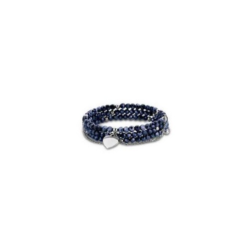 Victoria Heart Pendant Blue Beaded Bracelet